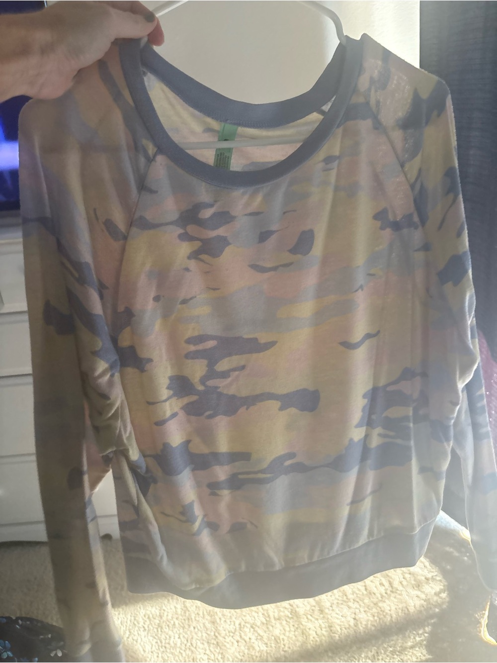 Honeydew Intimates Girls' Camouflage Long Sleeve Top - Pink, Green & Blue